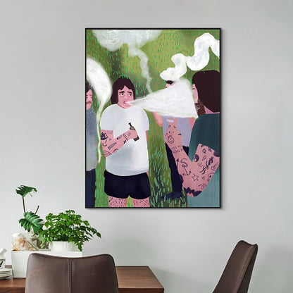 Avelena | Illustration Bad Boys Wandkunst Weiß Leinwanddruck Wanddekoration für Schlafzimmer, Texturiert