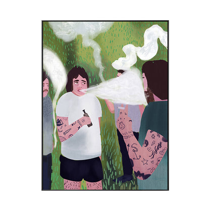 Avelena | Illustration Bad Boys Wandkunst Weiß Leinwanddruck Wanddekoration für Schlafzimmer, Texturiert