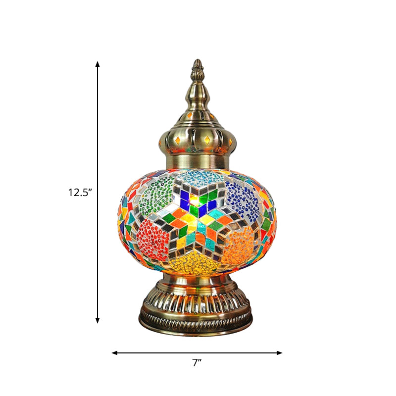 Avelena | Dekoratives Oval Nachttischlicht 1 Glühbirne Handgefertigte Glas Nachttischlampe In Weiß/Gelb/Blau