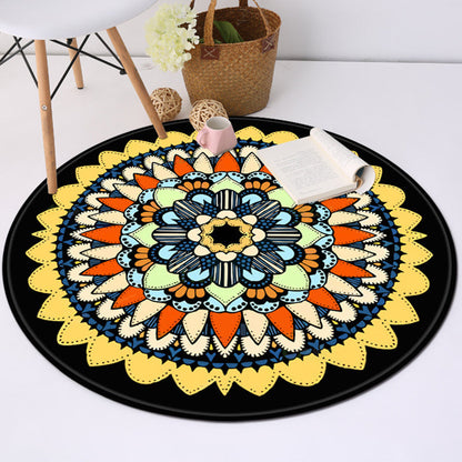 Avelena | Gelb und Schwarz Americana Teppich Polyester Southwestern Teppich Rutschfeste Unterlage Teppich für Schlafzimmer