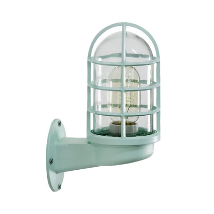 Avelena | Loft Capsule Wandlampe Leuchte Einzelne Transparente Glas Wandleuchte mit Drahtgeflecht In Pink/Blau/Rost