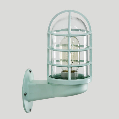 Avelena | Loft Capsule Wandlampe Leuchte Einzelne Transparente Glas Wandleuchte mit Drahtgeflecht In Pink/Blau/Rost