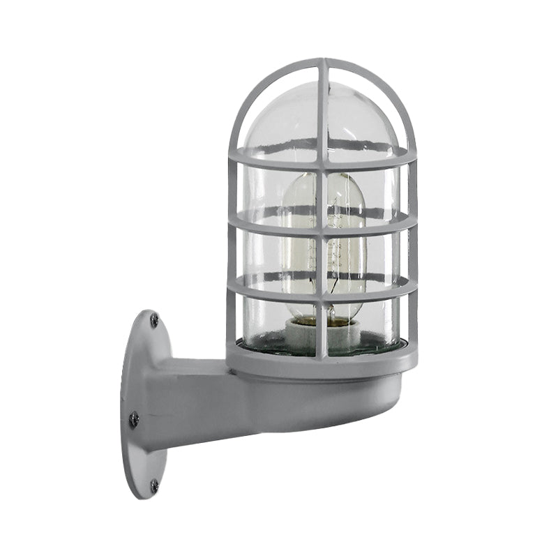Avelena | Loft Capsule Wandlampe Leuchte Einzelne Transparente Glas Wandleuchte mit Drahtgeflecht In Pink/Blau/Rost