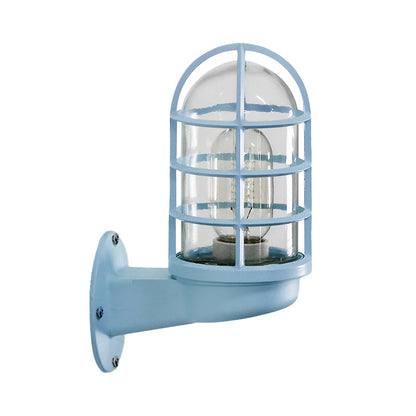 Avelena | Loft Capsule Wandlampe Leuchte Einzelne Transparente Glas Wandleuchte mit Drahtgeflecht In Pink/Blau/Rost
