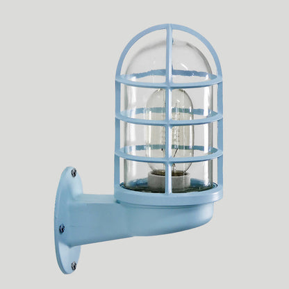 Avelena | Loft Capsule Wandlampe Leuchte Einzelne Transparente Glas Wandleuchte mit Drahtgeflecht In Pink/Blau/Rost