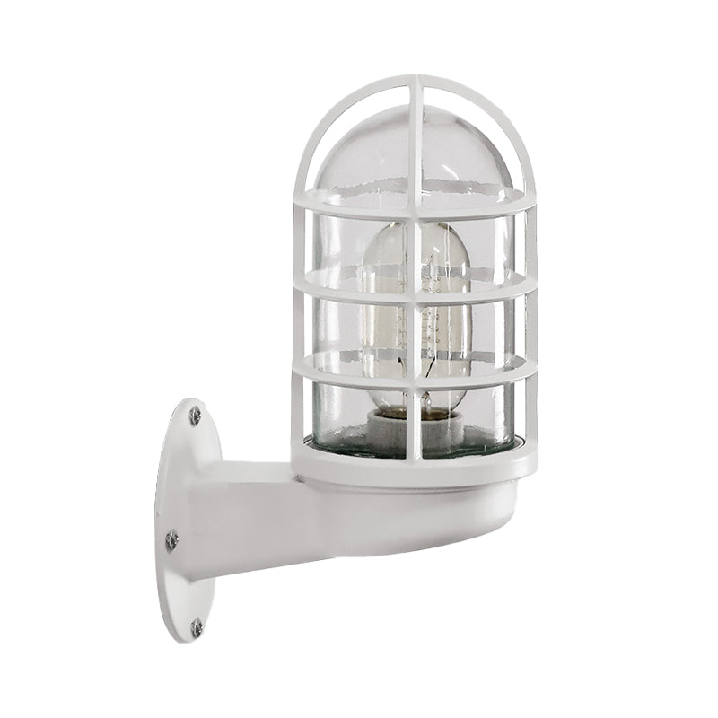 Avelena | Loft Capsule Wandlampe Leuchte Einzelne Transparente Glas Wandleuchte mit Drahtgeflecht In Pink/Blau/Rost