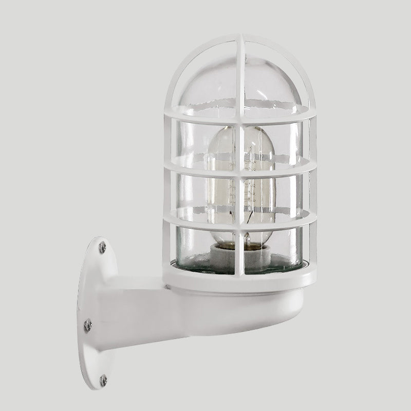 Avelena | Loft Capsule Wandlampe Leuchte Einzelne Transparente Glas Wandleuchte mit Drahtgeflecht In Pink/Blau/Rost