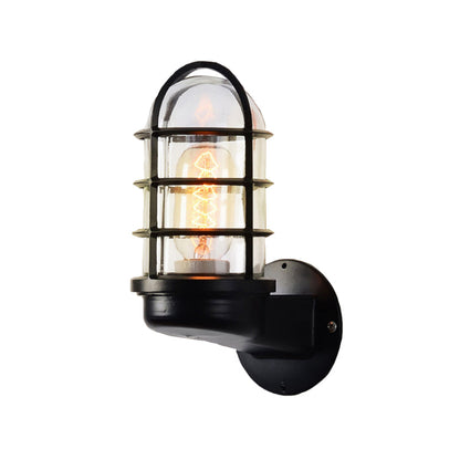 Avelena | Loft Capsule Wandlampe Leuchte Einzelne Transparente Glas Wandleuchte mit Drahtgeflecht In Pink/Blau/Rost