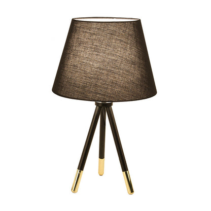 Avelena | Empire Shade Tripod Nachtlampe Nordischer Stil Stoff Einfach Schwarz/Weiß Tisch Stativ Licht