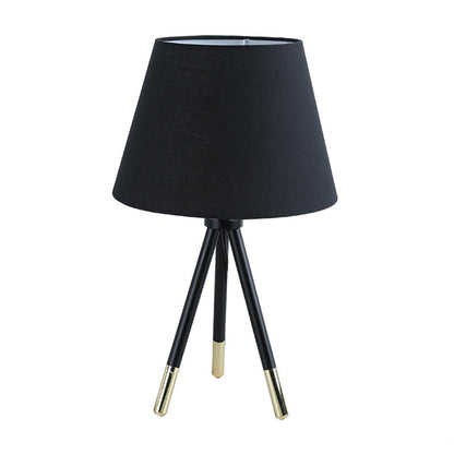Avelena | Empire Shade Tripod Nachtlampe Nordischer Stil Stoff Einfach Schwarz/Weiß Tisch Stativ Licht