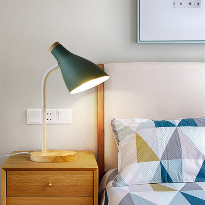 Avelena | Metall Horn Bildschirm Leselampe Erwachsene Schlafzimmer 1 Glühbirne Nordische Schreibtischlampe mit Steckerleitung