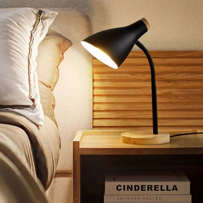 Avelena | Metall Horn Bildschirm Leselampe Erwachsene Schlafzimmer 1 Glühbirne Nordische Schreibtischlampe mit Steckerleitung