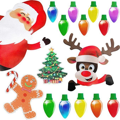 Avelena | Weihnachts-Magnet Deko | Reflektierende Glühbirnen-Magnete | Für Auto, Kühlschrank & Metallflächen