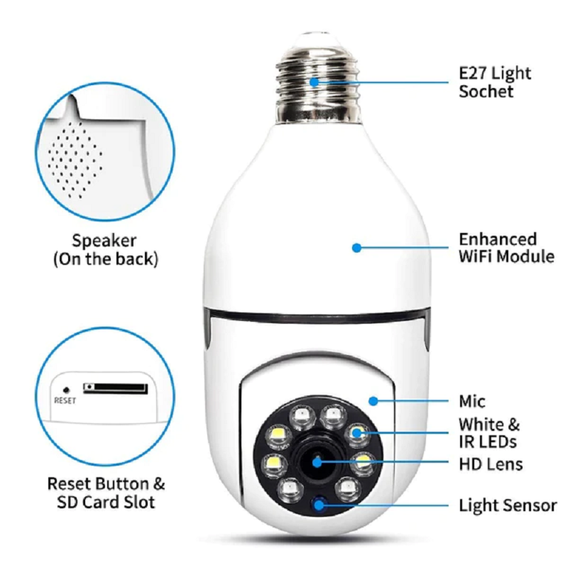 Avelena | Drahtlose Wifi Lampen Kamera Sicherheitskamera