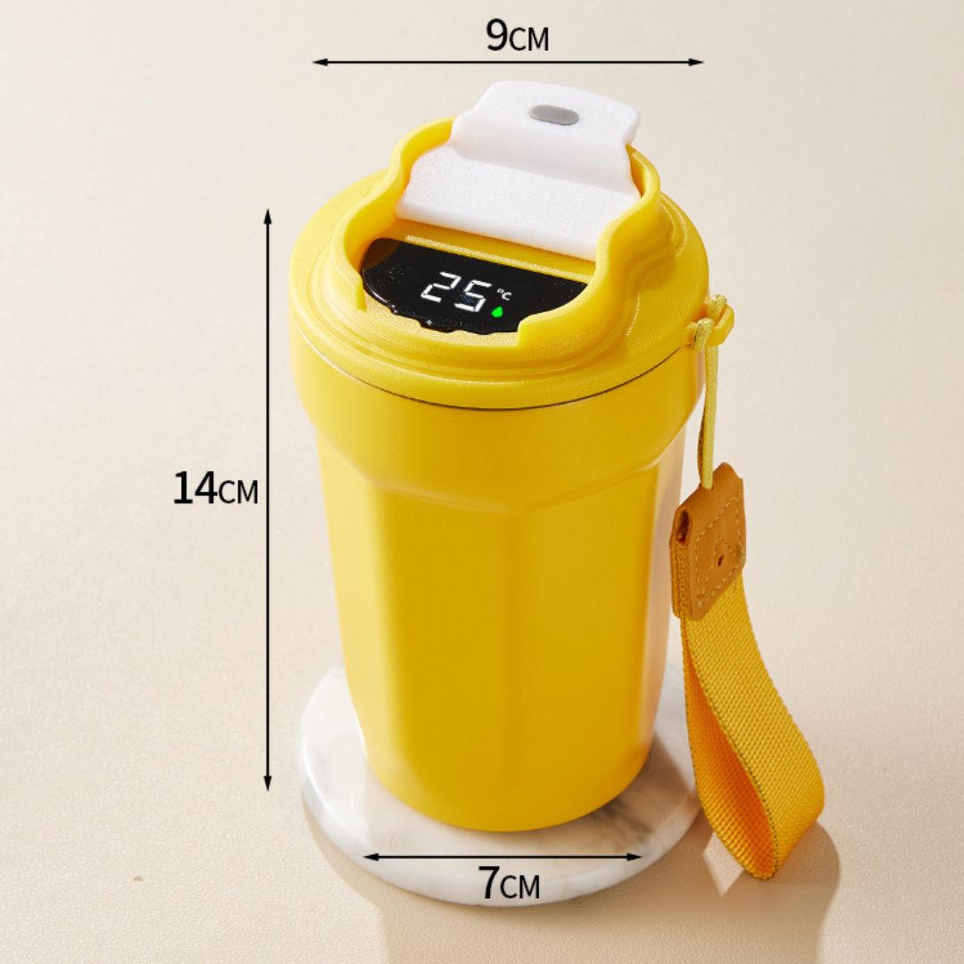 Avelena | Edelstahl  Kaffebecher mit LED Temperatur Anzeige 450 ML