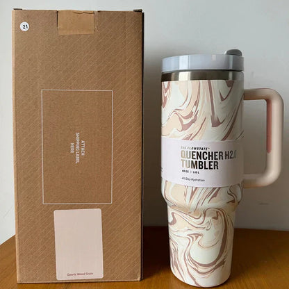 Avelena | Vakuumisolierte Tasse mit Deckel und Strohhalm Thermotumbler