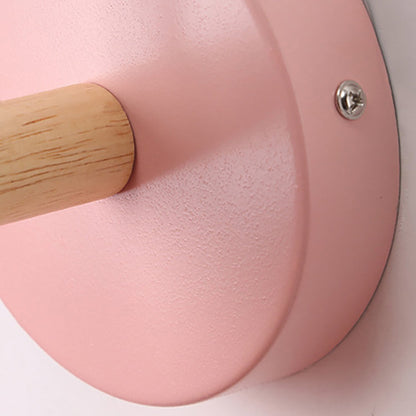 Avelena | Moderne Minimalistische Runde Horn Aluminium Holz 1-Licht Wandleuchte Lampe Für Schlafzimmer