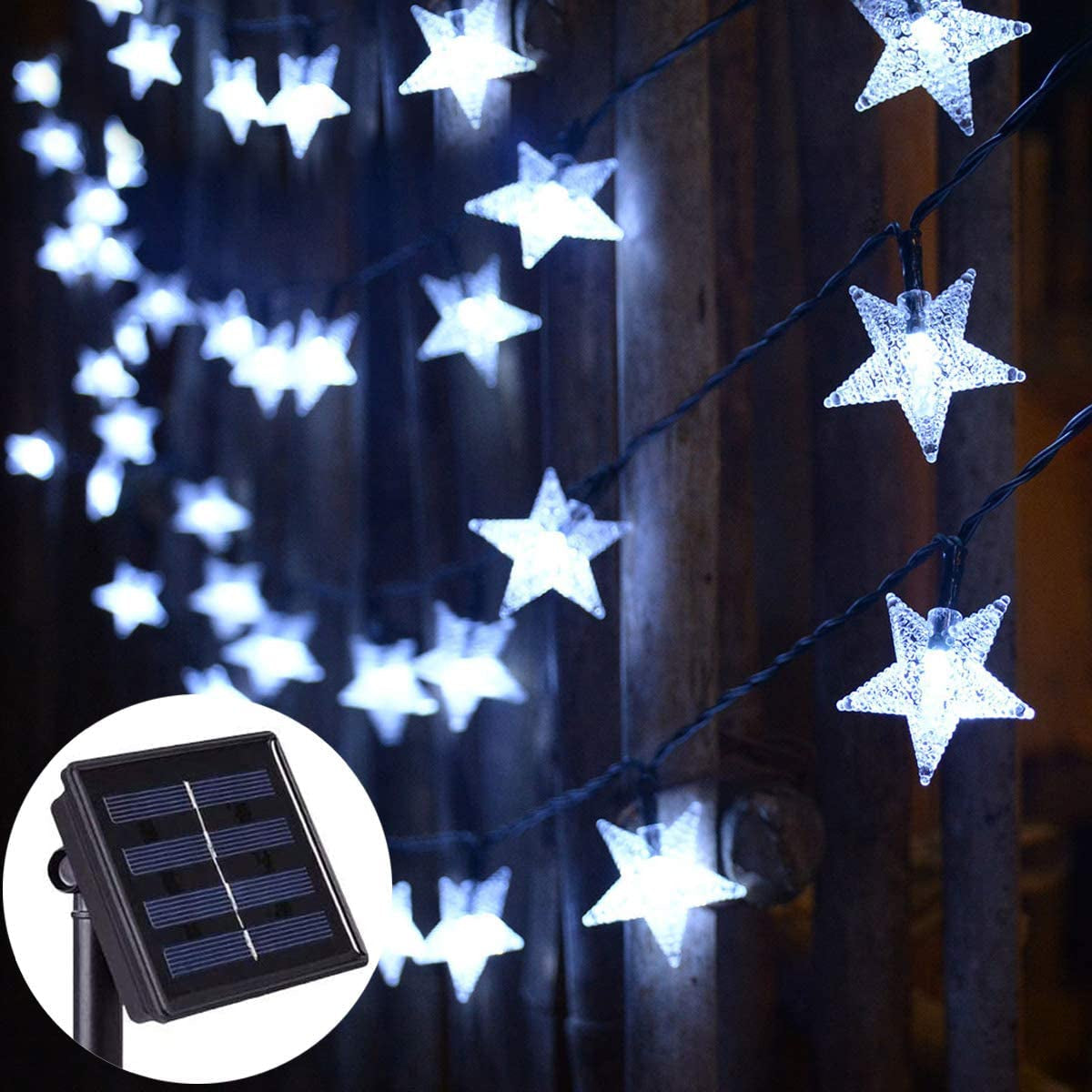 Avelena | Solarbetriebene Feelys, Kaltweiß Wasserdichte Solar-Pavillon Sommerlichter, 30Ft 50 Led Solarlichter Für Weihnachtsgartendekoration