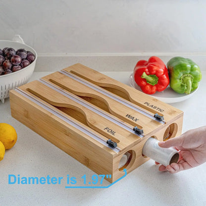 Avelena | Luna Kunststoff Folien Cutter Minimalist Wandmontierter Folien Cutter Holz Küchenutensilien