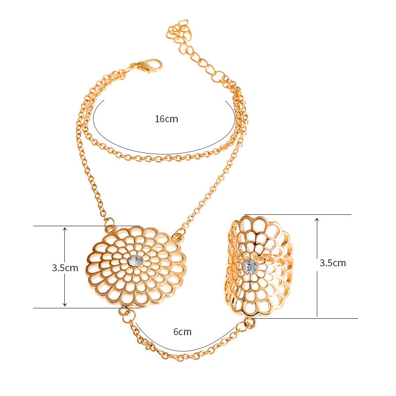 Avelena | Blumen Traumfänger Armreif Ring