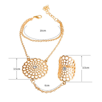 Avelena | Blumen Traumfänger Armreif Ring