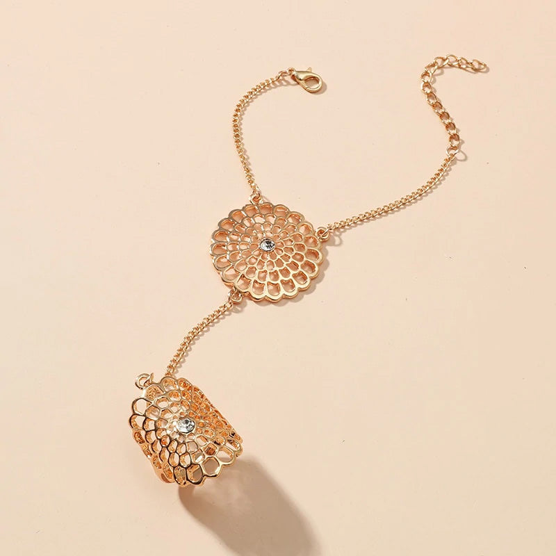 Avelena | Blumen Traumfänger Armreif Ring
