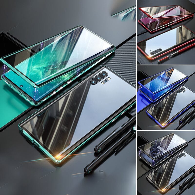 Avelena | Magnetisches gehärtetes Glas doppelseitige Handyhülle für Samsung