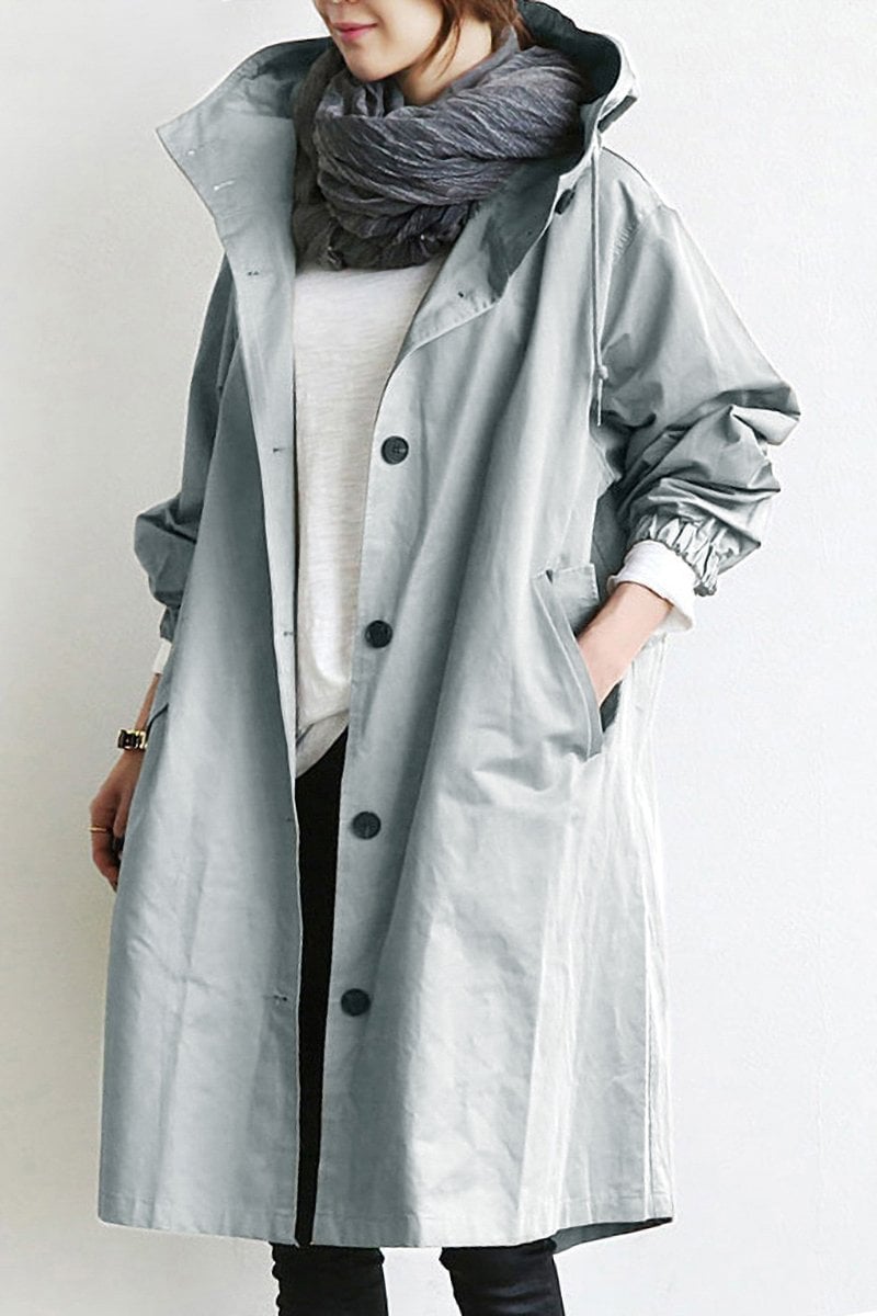 Waterdichte trenchcoat met capuchon voor vrouwen