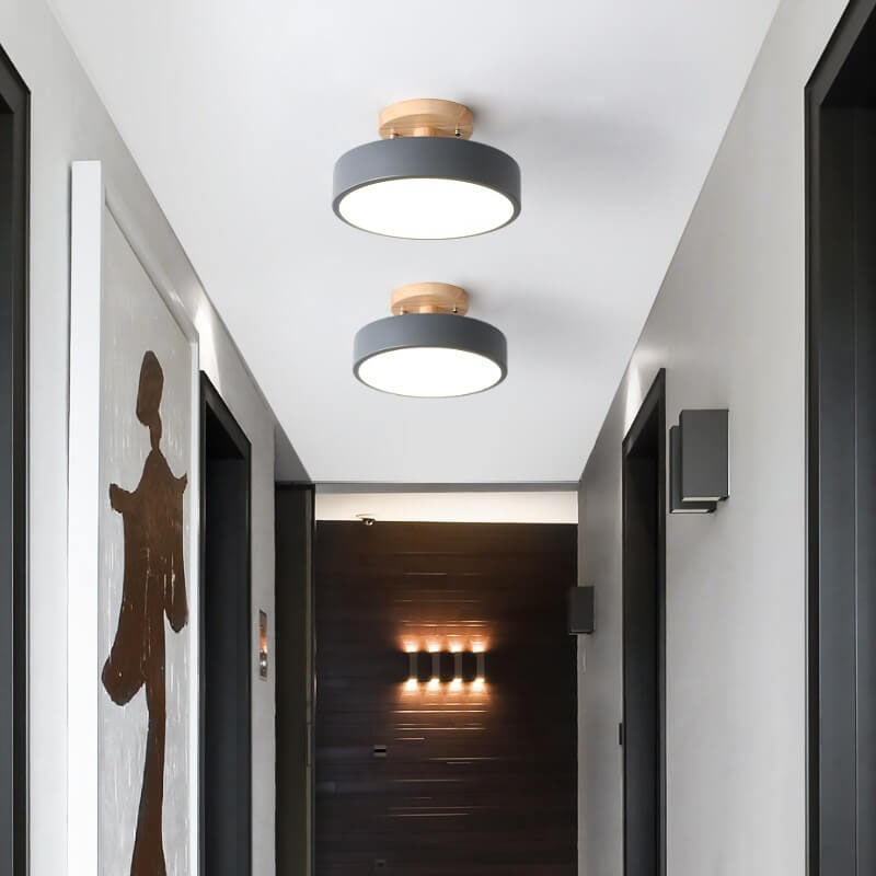 Avelena | Nordic Log Runde Led-Halb Eingebaut Deckenleuchte