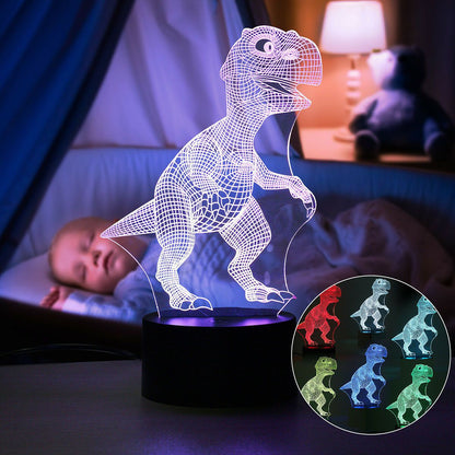 Avelena | Dinosauren Nachtlicht - 3D Dinosaurier Licht - T Rex Nachtlicht
