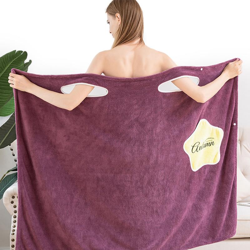 Avelena | Frauen Schnelltrocknende Tragbare Mikrofaser Plüsch Bademäntel
