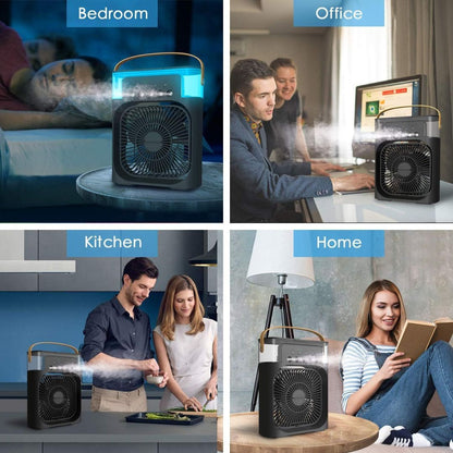 Avelena | 3-in-1 Luftkühler Luftbefeuchter | Tragbar, einstellbare Ventilatorgeschwindigkeiten & ideal für Schlafzimmer, Büros & kleine Räume