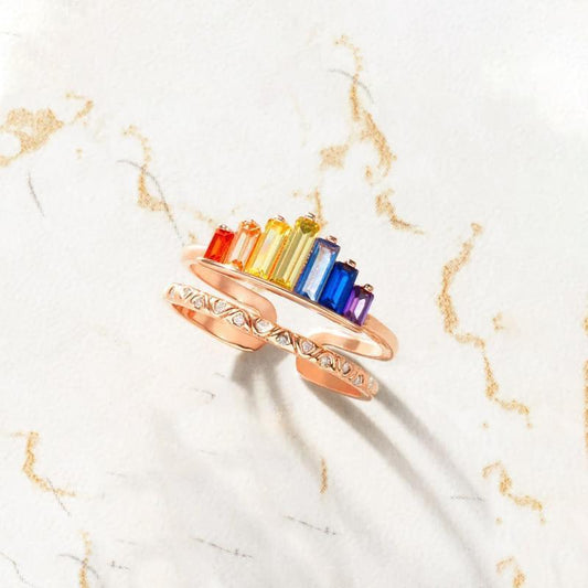 Avelena | Regenbogen Micro Diamond Ring