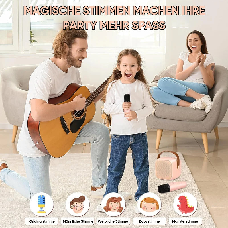 Avelena | Mini-Karaoke-Maschine für Kinder mit drahtlosen Mikrofonen