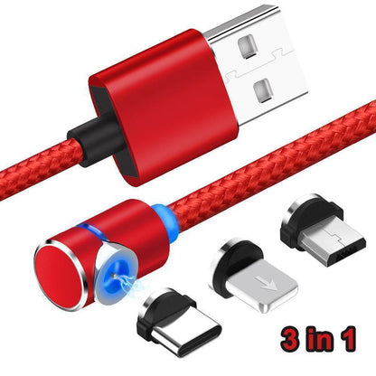 Avelena | Bequee 3 in 1 magnetisches Ladekabel für Lightning, Micro und Type C, 2m