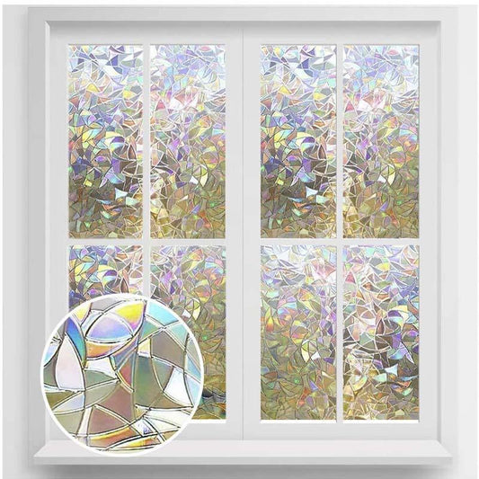 Avelena | 3D-Regenbogenfensterfolie - PVC-Brechung & kein Kleber