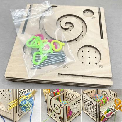 Avelena | All-in-One Holz Garnschale - Multifunktionales Strickwerkzeug