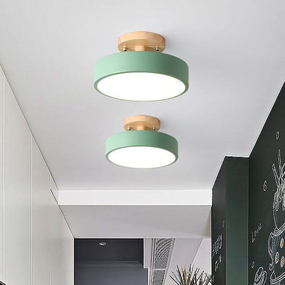 Avelena | Nordic Log Runde Led-Halb Eingebaut Deckenleuchte