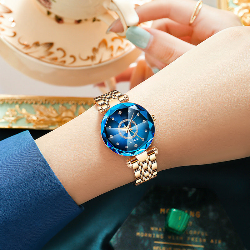 Avelena | Diamant Zifferblatt Damen Wasserdichte Uhr