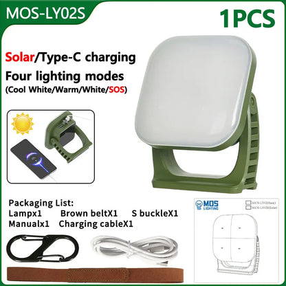 Avelena | 80W LED Solar-Aufladbare Campinglampe mit Magnet und Zoomfunktion