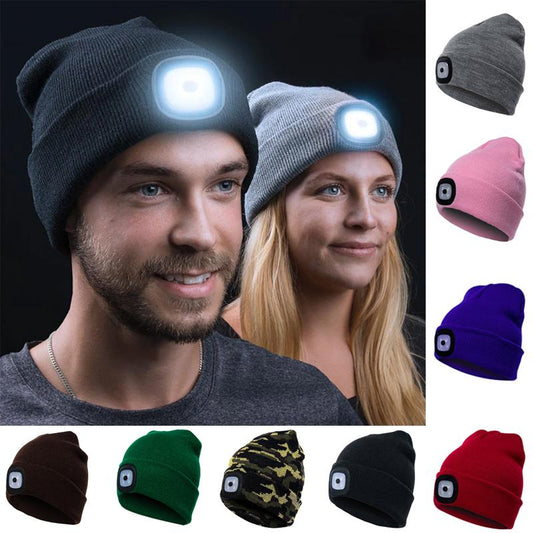 Avelena | Abziehbar LED Stirnlampe Beanie Mütze