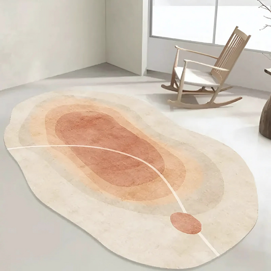 Avelena | Weicher waschbarer Teppich – Moderner Wohnzimmerteppich mit unregelmäßigem Design