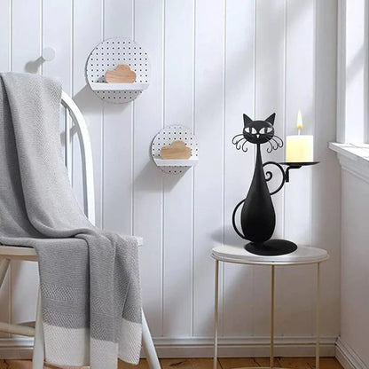 Avelena | Schwarze Katze Kerzenhalter