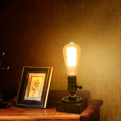 Avelena | Vintage Industrie Eisen Glühbirne 1-Licht Tischlampe