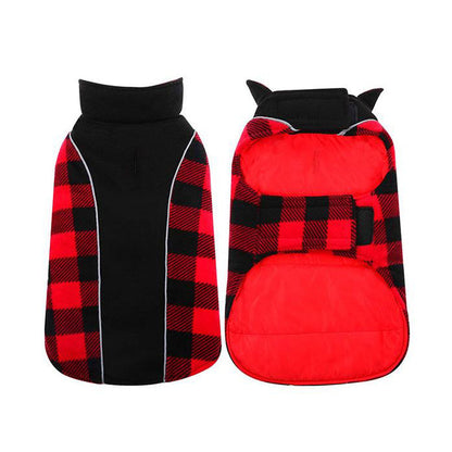Avelena | Wendbare Schottenkaro Winterjacke für Hunde Klassisch und Warm