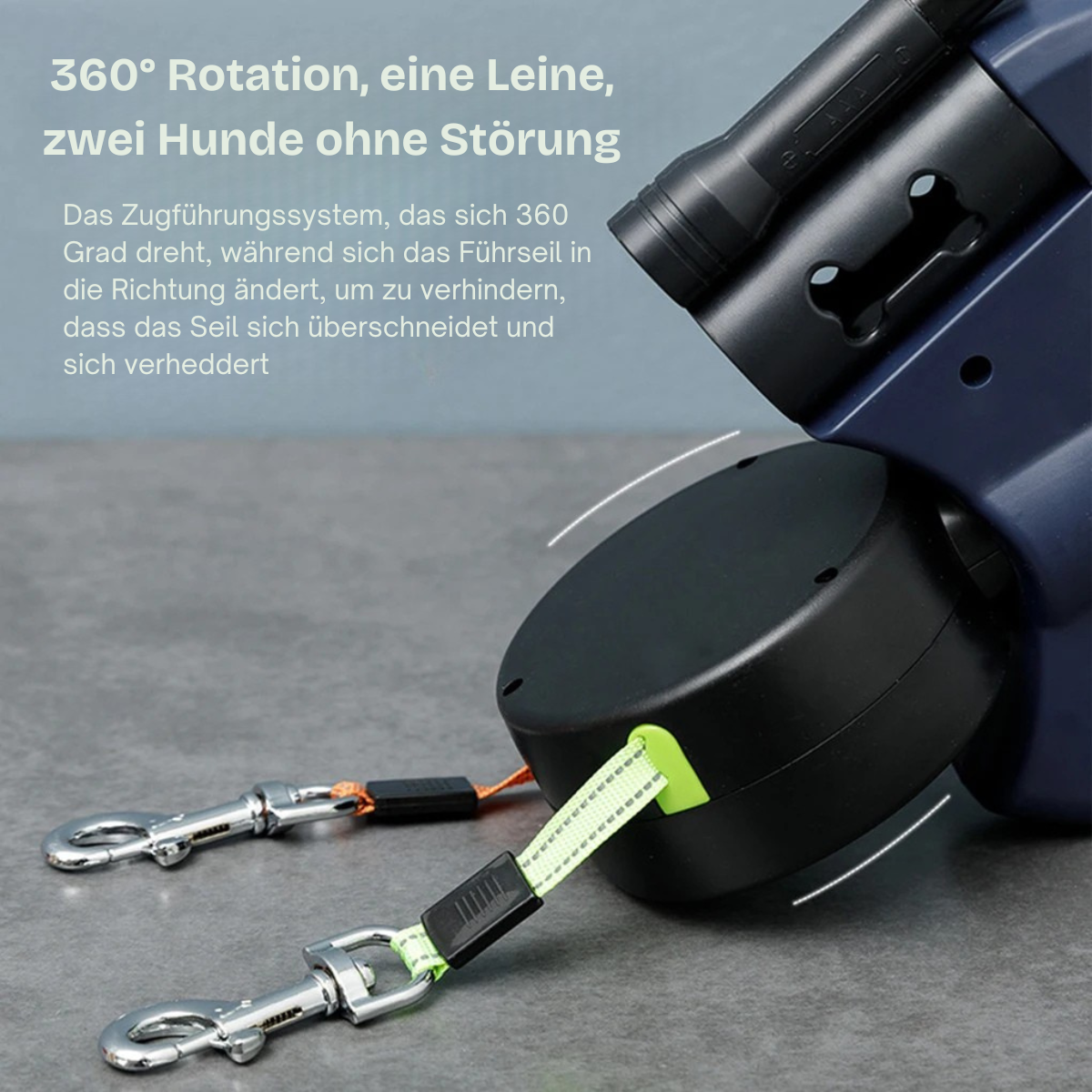 Avelena | Nie Wieder Verheddern Doppelleine für Hunde mit Led-Licht
