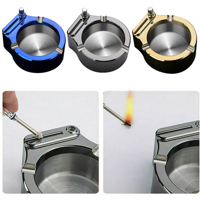 Avelena | Retro Metall-Aschenbecher, Zigarettenanzünder