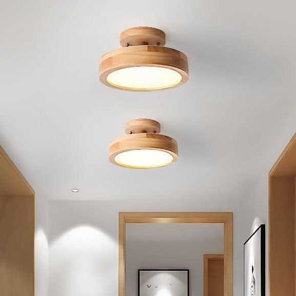 Avelena | Nordic Log Runde Led-Halb Eingebaut Deckenleuchte