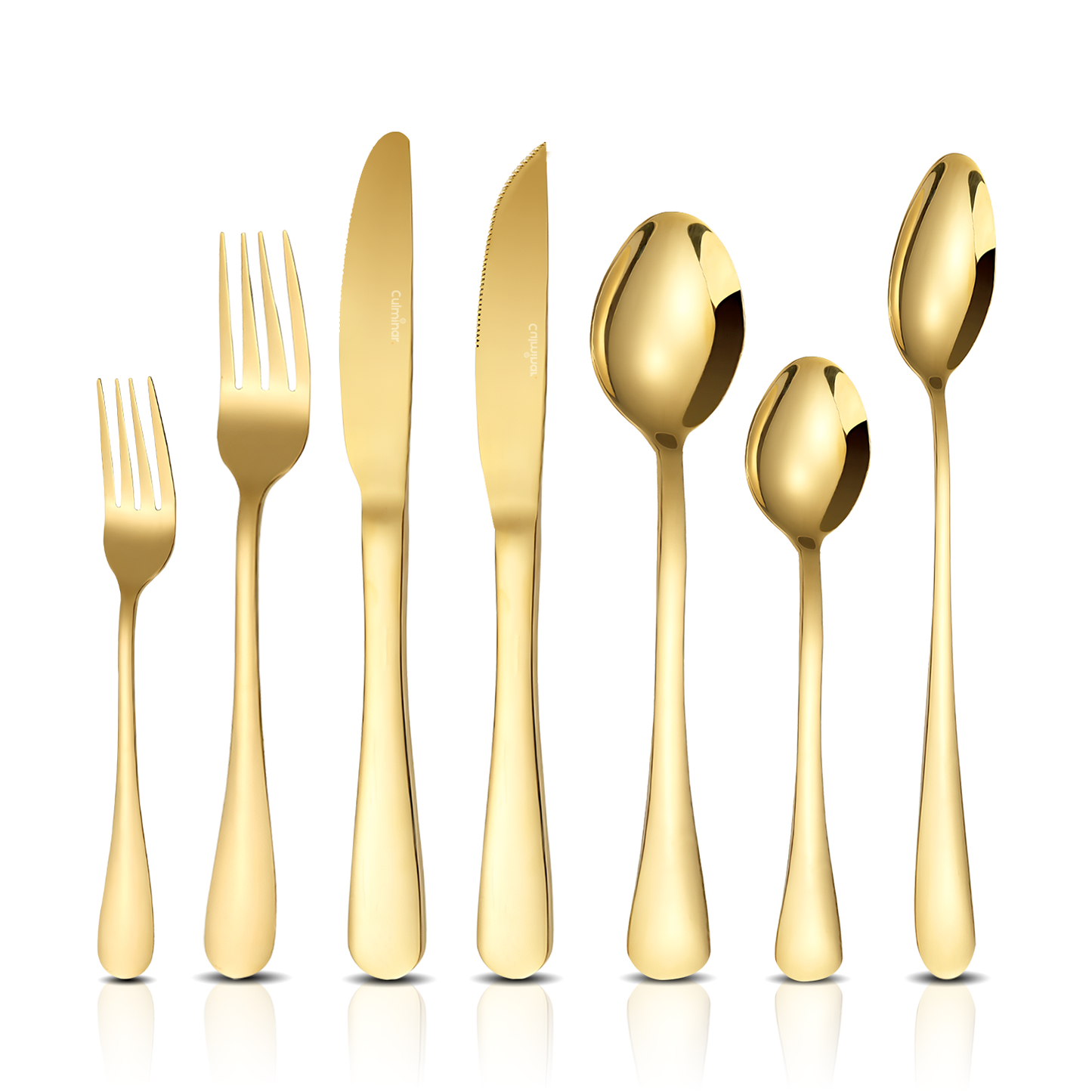 Avelena | Luxus Champagner Gold Besteckset für Festliche Abendessen