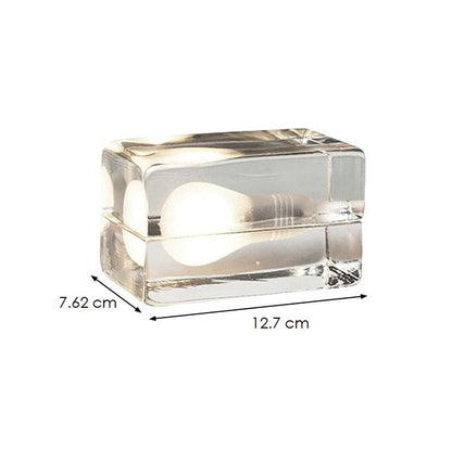 Avelena | BrightCube – Minimalistische Tischleuchte mit transparentem Glaswürfel